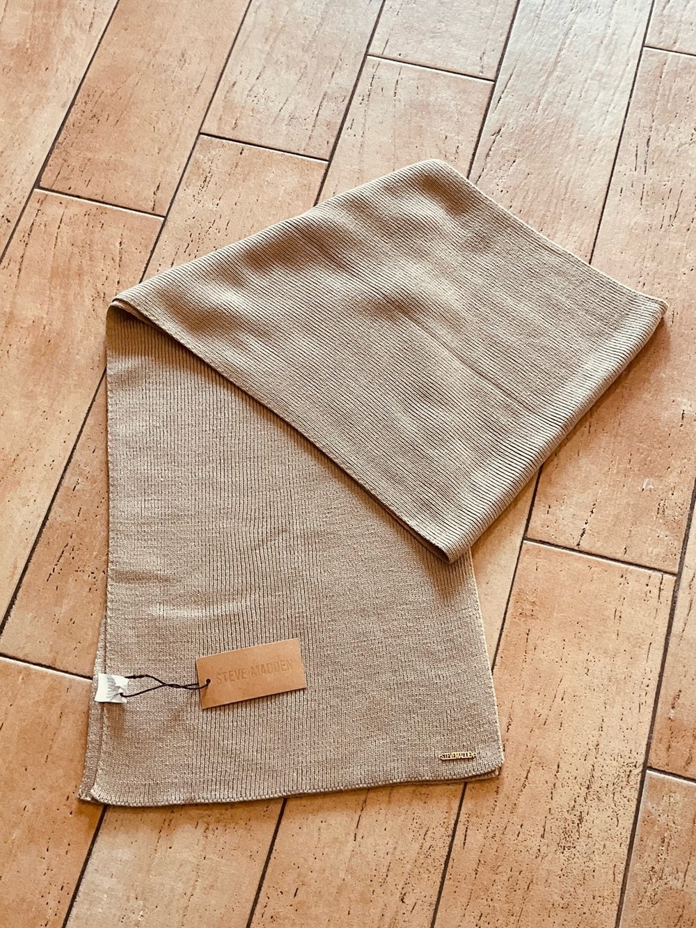 Steve Madden Beige Mocha Oblong Scarf